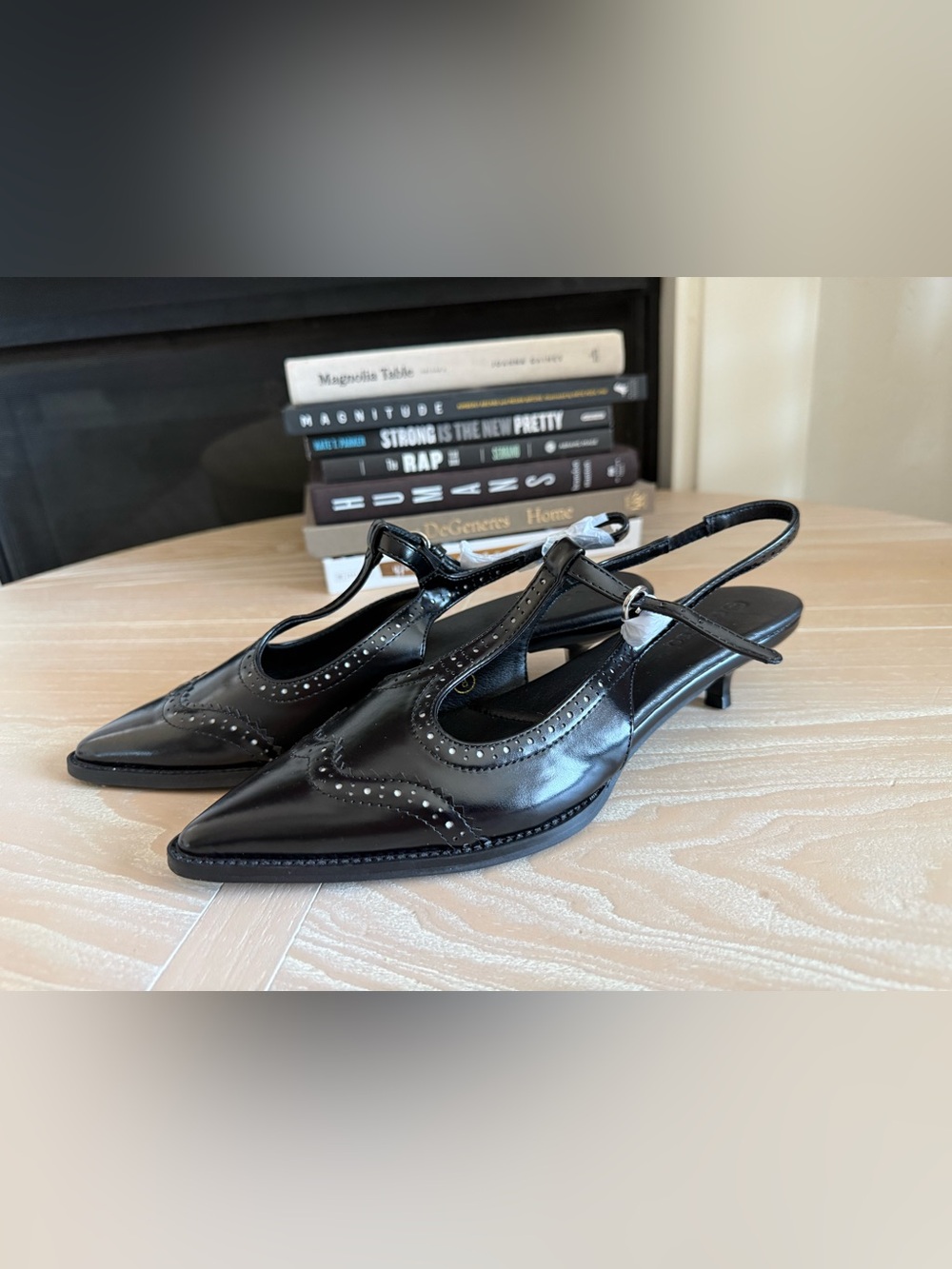 Classic Timeless Black Pointed Slingback Kitten Heels,Preppy style•••NEW, size 8